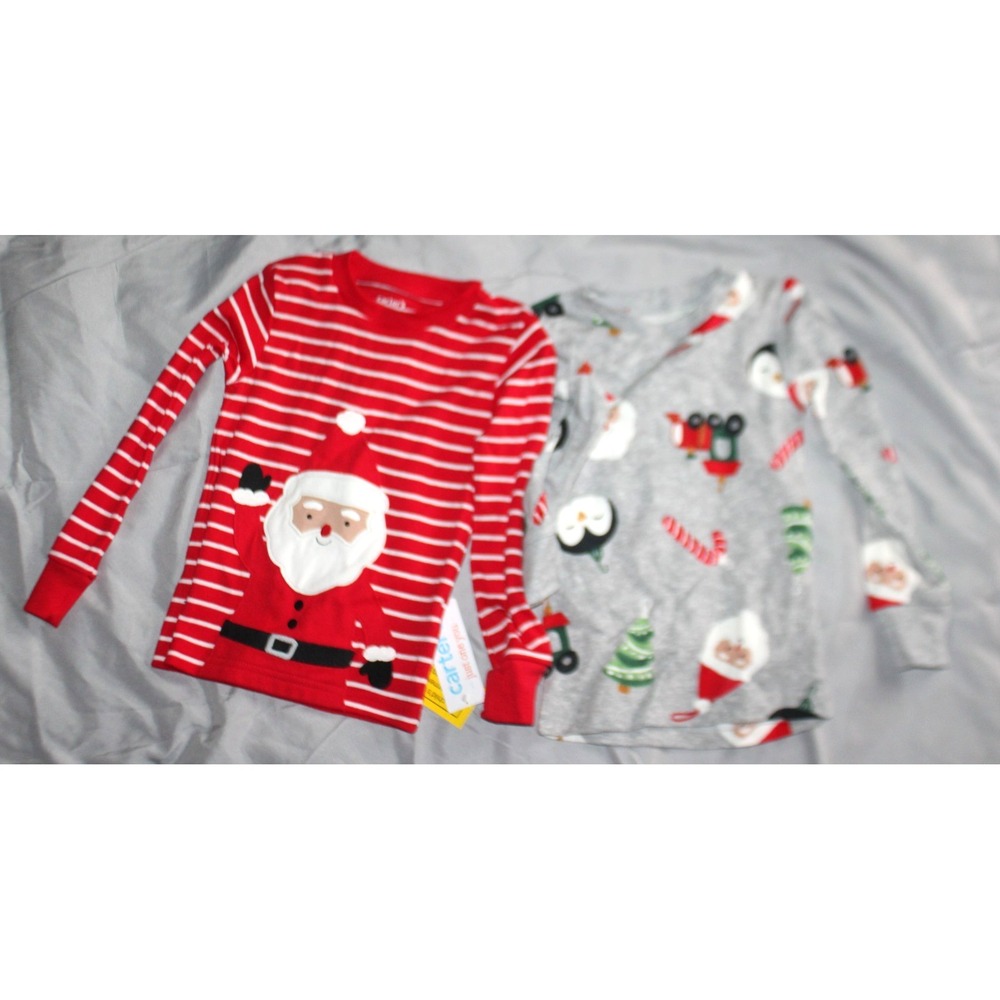 Boys' 2pc Striped Santa Pajama Set Just One You by carter's size 3T